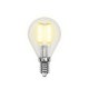 Лампа светодиодная филаментная Uniel (UL-00000197) E14 6W 3000K прозрачная LED-G45-6W/WW/E14/CL. 