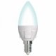 Лампа светодиодная Uniel Яркая Dim E14 7Вт 4000K LED-C37 7W/4000K/E14/FR/DIM PLP01WH картон. 