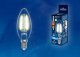 Лампа светодиодная Uniel (UL-00000199) E14 6W 3000K прозрачная LED-C35-6W/WW/E14/CL PLS02WH. 