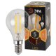 Лампа светодиодная филаментная ЭРА E14 5W 2700K прозрачная F-LED P45-5W-827-E14. 