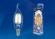 Лампа светодиодная филаментная Uniel E14 5W 3000K прозрачная LED-CW35-5W/WW/E14/CL/MB GLM10TR. 