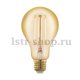 Лампа светодиодная филаментная Eglo диммируемая E27 4W 1700К золотая 11691. 