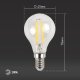 Лампа светодиодная филаментная ЭРА E14 7W 2700K прозрачная F-LED P45-7W-827-E14. 