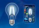 Лампа светодиодная филаментная (UL-00004867) Uniel E27 12W 4000K прозрачная LED-A60-12W/4000K/E27/CL PLS02WH. 