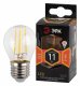 Лампа светодиодная филаментная ЭРА E27 11W 2700K прозрачная F-LED P45-11w-827-E27 Б0047013. 