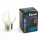 Лампа светодиодная Feron E27 2W синий прозрачная LB-383 48934. 