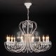 Подвесная люстра Eurosvet 3305/12 белый с золотом/прозрачный хрусталь Strotskis. 